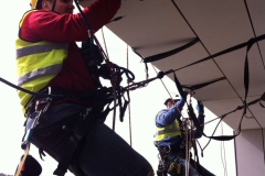 Soffit Installation using rope access